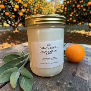 Orange Grove Sage Soy Candle 16oz | Mason Jar Candle | Fresh Clean Scent